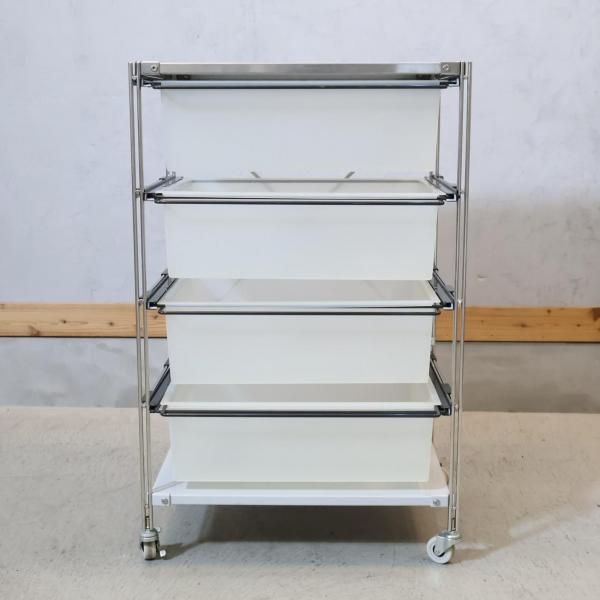 無印良品 MUJI ステンレス 5段ユニットシェルフ 4杯引出し付き チェスト 無印良品 MUJI ステンレス 5段ユニットシェルフ 4杯引出し付き チェスト