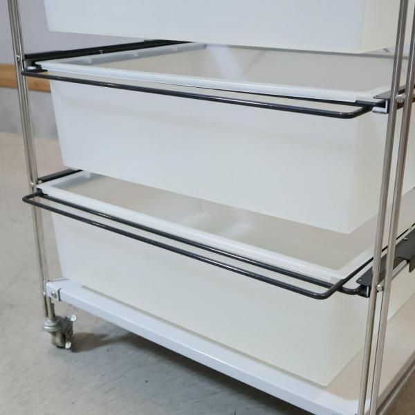 S♢611 無印良品 スチールユニットシェルフ キャスター付 無印良品(MUJI)の人気の5段ステンレスユニットシェルフ/キャスターと4