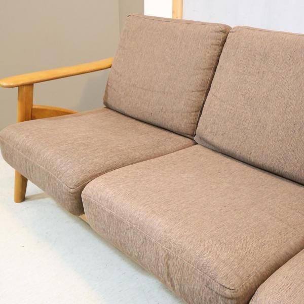 展示品　カロレ　オーク材　3人掛けソファ　カフェ　店舗什器　北欧　モダン 関家具 公式店 ソファー 3人掛け 北欧 ソファ カウチソファ 三人