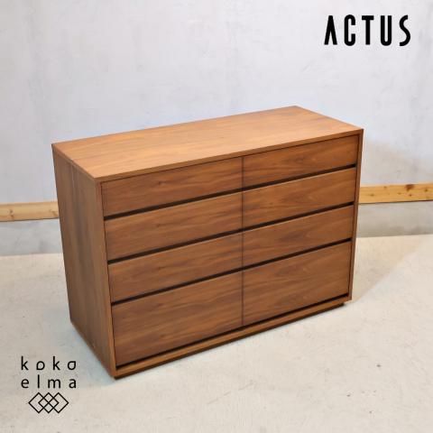 アクタス ACTUS ウォールナット チェスト 4段8杯 ※i1※ ACTUS(アクタス)のFB 4段チェストです。ウォールナット材の