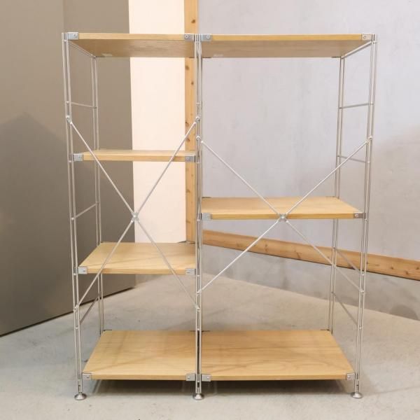 無印良品(MUJI)の人気のオーク材×ステンレス 2連ユニット