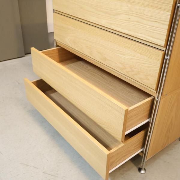 MUJI 無印良品 ステンレスユニットシェルフ オーク引き出し 無印良品(MUJI)の人気のオーク材 ステンレス ユニットシェルフ