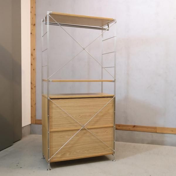 無印良品(MUJI)の人気のオーク材×ステンレス ユニットシェルフ