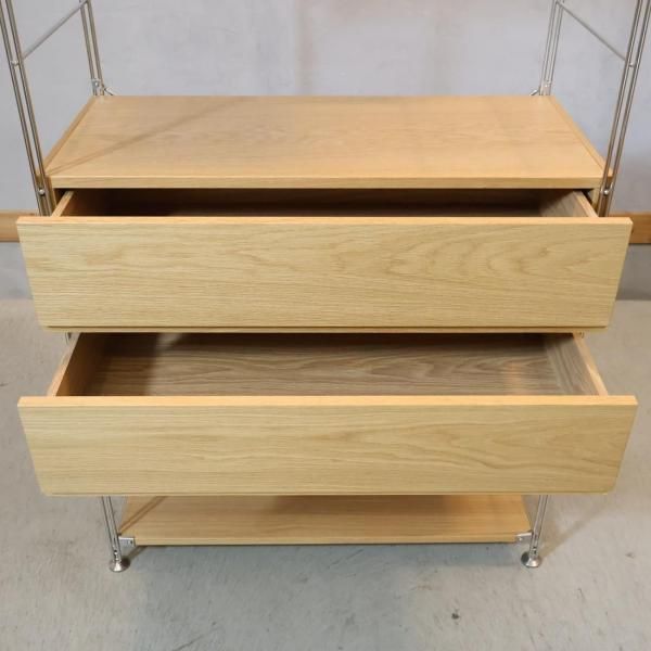 無印良品 MUJI オーク材 ステンレスユニットシェルフ ボックス・引出し スチールユニットシェルフ用・ボックス・引出し・2段・オーク材