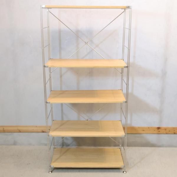 廃盤品☆無印良品 オーク材 ユニットシェルフ 廃盤・稀少】無印良品 オーク材 ユニットシェルフ ステンレス