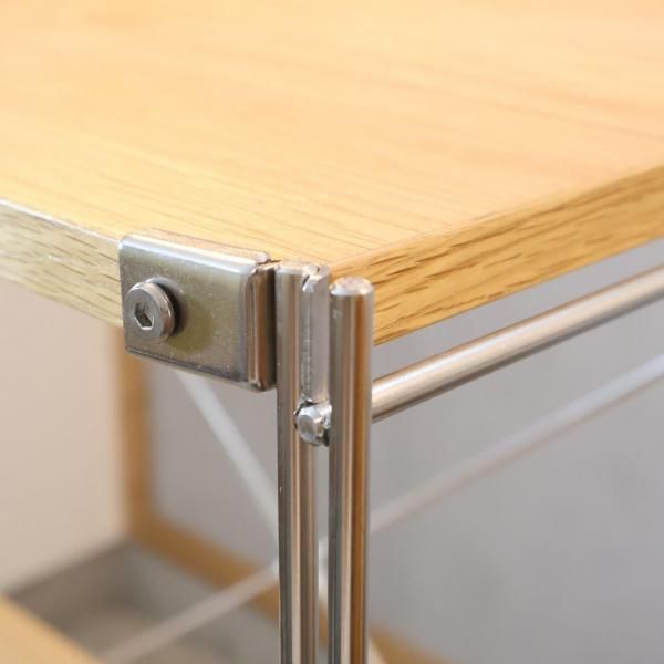無印良品 MUJI ステンレス オーク材 5段ユニットシェルフ オープンラック 無印良品(MUJI)の人気のオーク材×ステンレス 5段ユニット