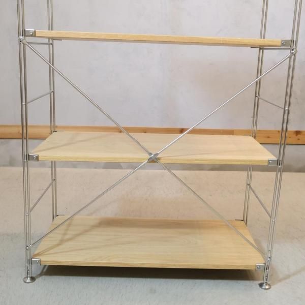 5枚セット　無印良品　オーク材　ステンレスユニットシェルフ ステンレスユニットシェルフ オーク材棚セット 大 | 無印良品