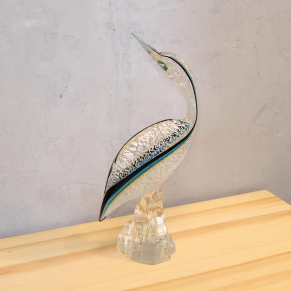 ガラス工芸品　ガラスアート　アートオブジェ　クラフト　透明な風景　ブルー ガラス工芸品 ガラスアート アートオブジェ クラフト 透明な風景