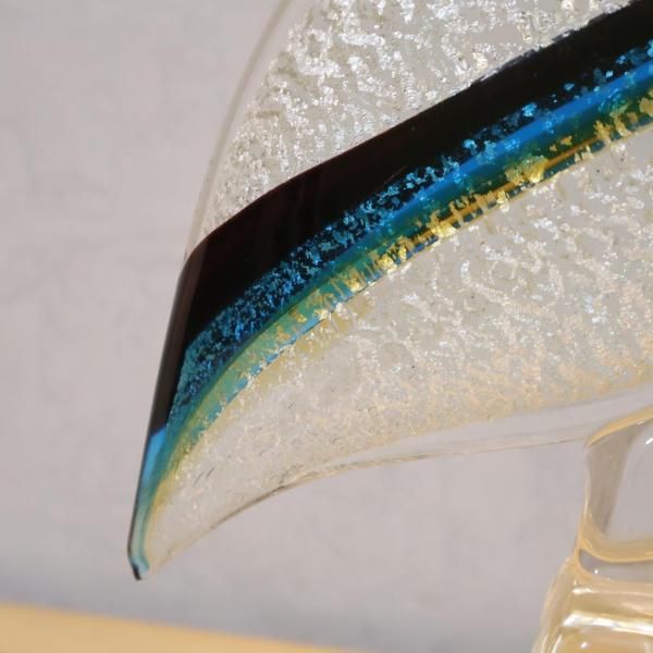 ガラス工芸品　ガラスアート　アートオブジェ　クラフト　透明な風景　ブルー ガラス工芸品 ガラスアート アートオブジェ クラフト 透明な風景