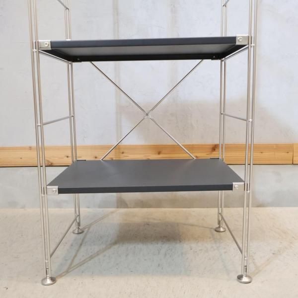 【未使用】無印良品　ステンレスユニットシェルフ　ダークグレー 無印良品(MUJI)の人気のステンレスユニットシェルフ