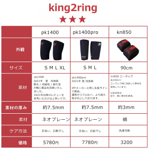 king2ring ニースリーブ 2021年版 pk1400pro 7.5mm - king2ring