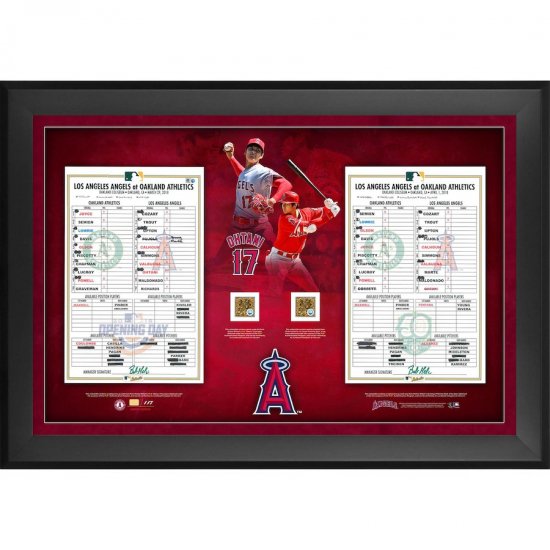 SHOHEI OHTANI Unsigned L.A. Angels Framed 15 x 17 Game Used Baseball  Collage LE 50 - Game Day Legends