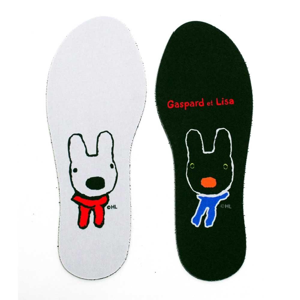 リサとガスパール インソール（同柄2足組/19cm～23cm）ブラック
