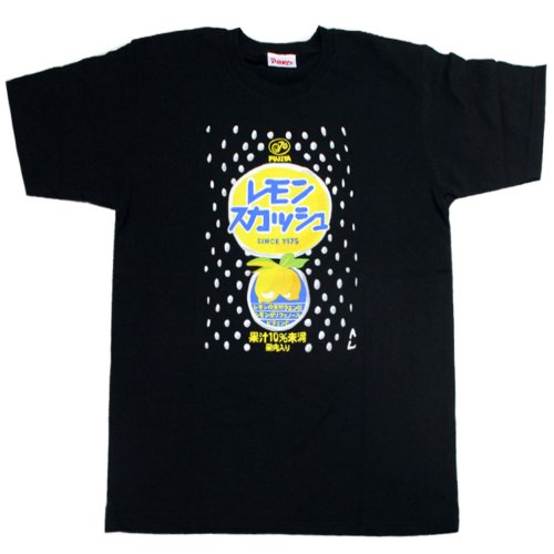 レモンスカッシュ　Tシャツ　BK　（不二家飲料雑貨）　PE-1211　PK