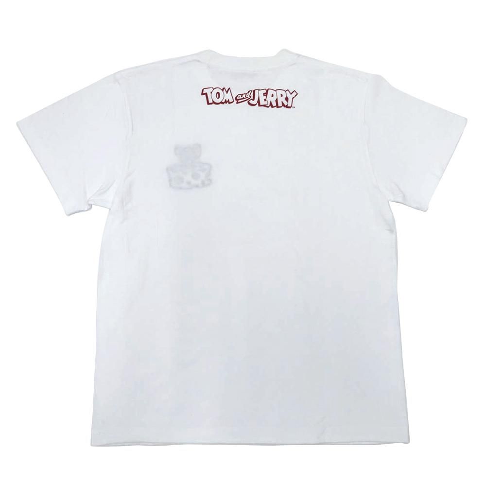 トムとジェリー Tシャツ(チーズ)ホワイト-5075 - キャラコ トムとジェリー Tシャツ(チーズ)ホワイト-5075 - キャラコ