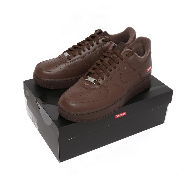 Nike Air Force 1 Supreme ブラウン Size 9.5 - Nike Supreme x Air Force 1 Low Box Logo - Baroque