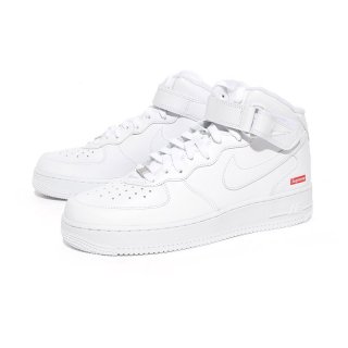 SUPREME  NIKE<br>AIR FORCE 1 MID<br>WHITE