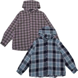 KSL SUPPLY<br>CRYSTAL HOODED CHECK SHIRT