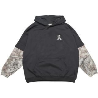 AZZURRO<br>LAYERD HOODED SWEAT SHIRT<br>