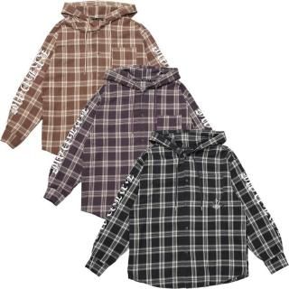 KRHYME DESIGN<br>HOODED CHECK SHIRT<br>