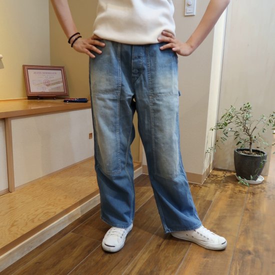 <img class='new_mark_img1' src='https://img.shop-pro.jp/img/new/icons1.gif' style='border:none;display:inline;margin:0px;padding:0px;width:auto;' />H.UNIT STORE LABEL LADY'S Denim side open painter pants(Real wash)