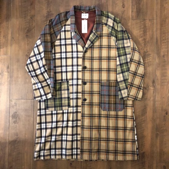 H.UNIT shaggycheck crazy raglan atelier coat size2