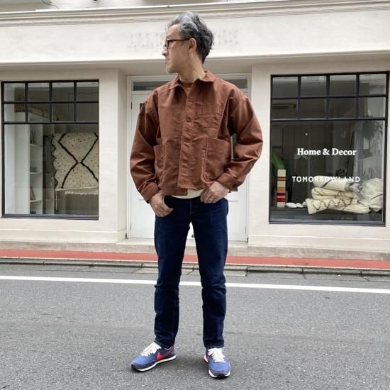 amne モールスキンフレンチカバーオールクロップジャケット amne モールスキンフレンチカバーオールクロップジャケット