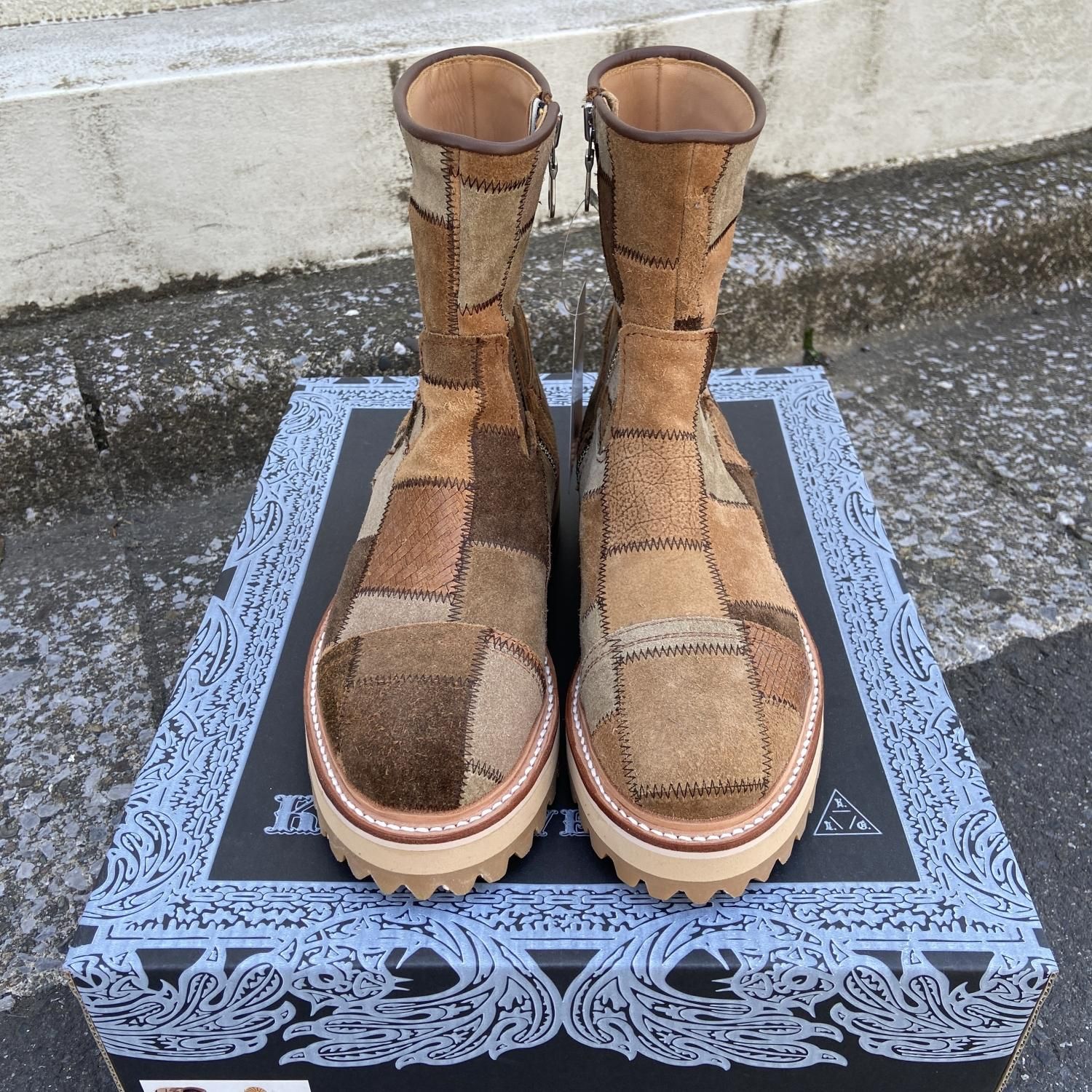 KIDS LOVE GAITE/キッズラブゲイト PATCHWORK SIDE ZIP BOOTS