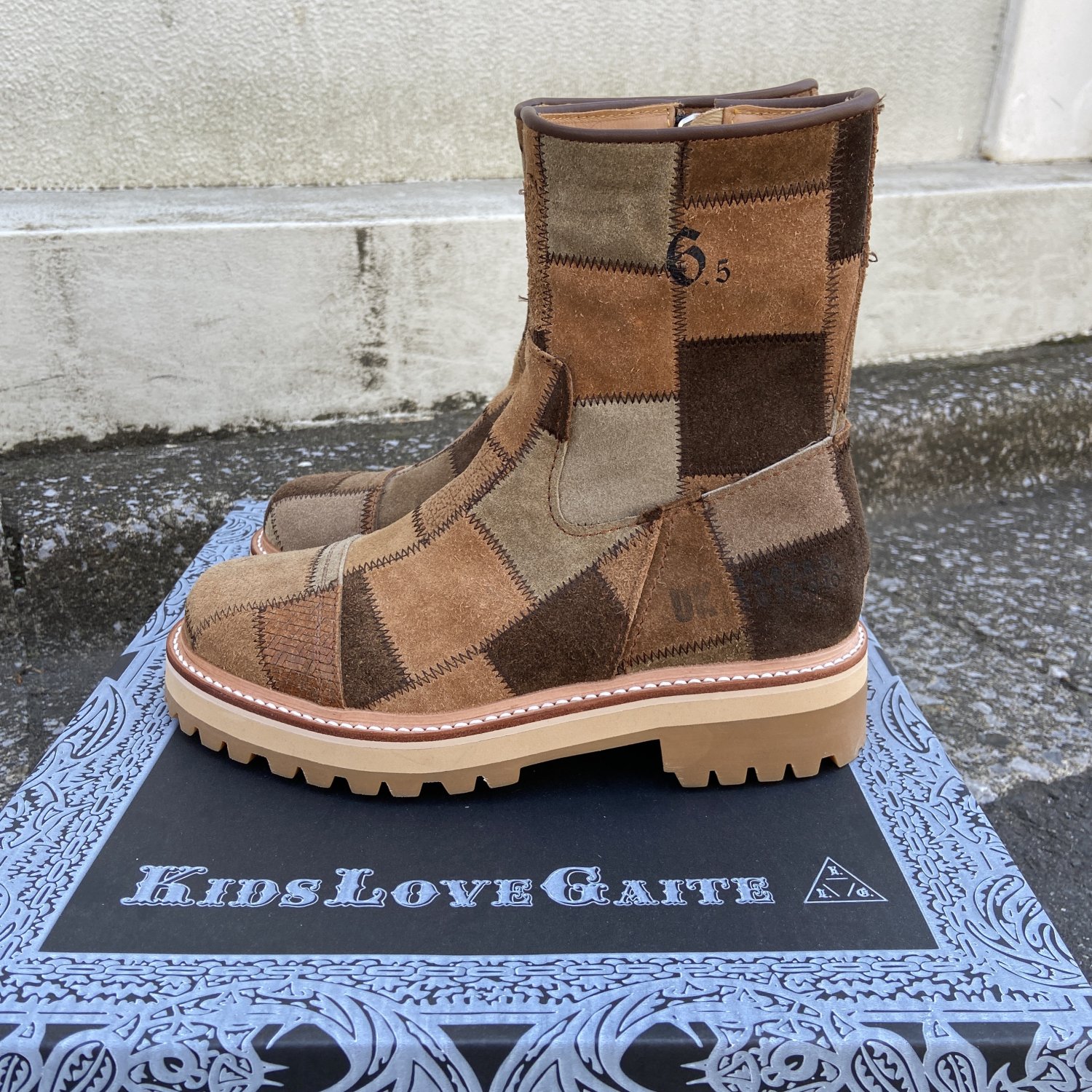 KIDS LOVE GAITE/キッズラブゲイト PATCHWORK SIDE ZIP BOOTS/パッチ