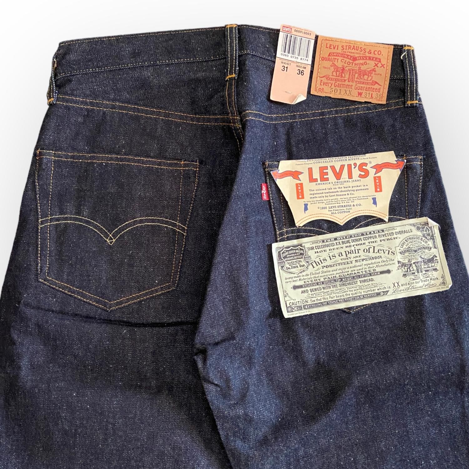 リーバイス501 XX アメリカ製 デッドストック バレンシア 555 赤耳 ビンテージ レプリカ LVC W31 L36 リジッド 1955  Denim Cellar.ONLINE（デニムセラーオンライン）