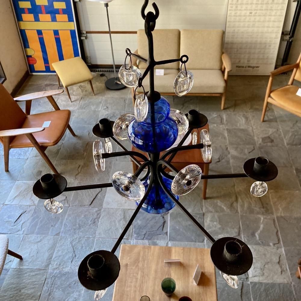 【一点物】Erik Hoglund Chandelier L エリック・ホグラン Erik Hoglund | 青いガラスシャンデリア - 北欧家具 hisagu