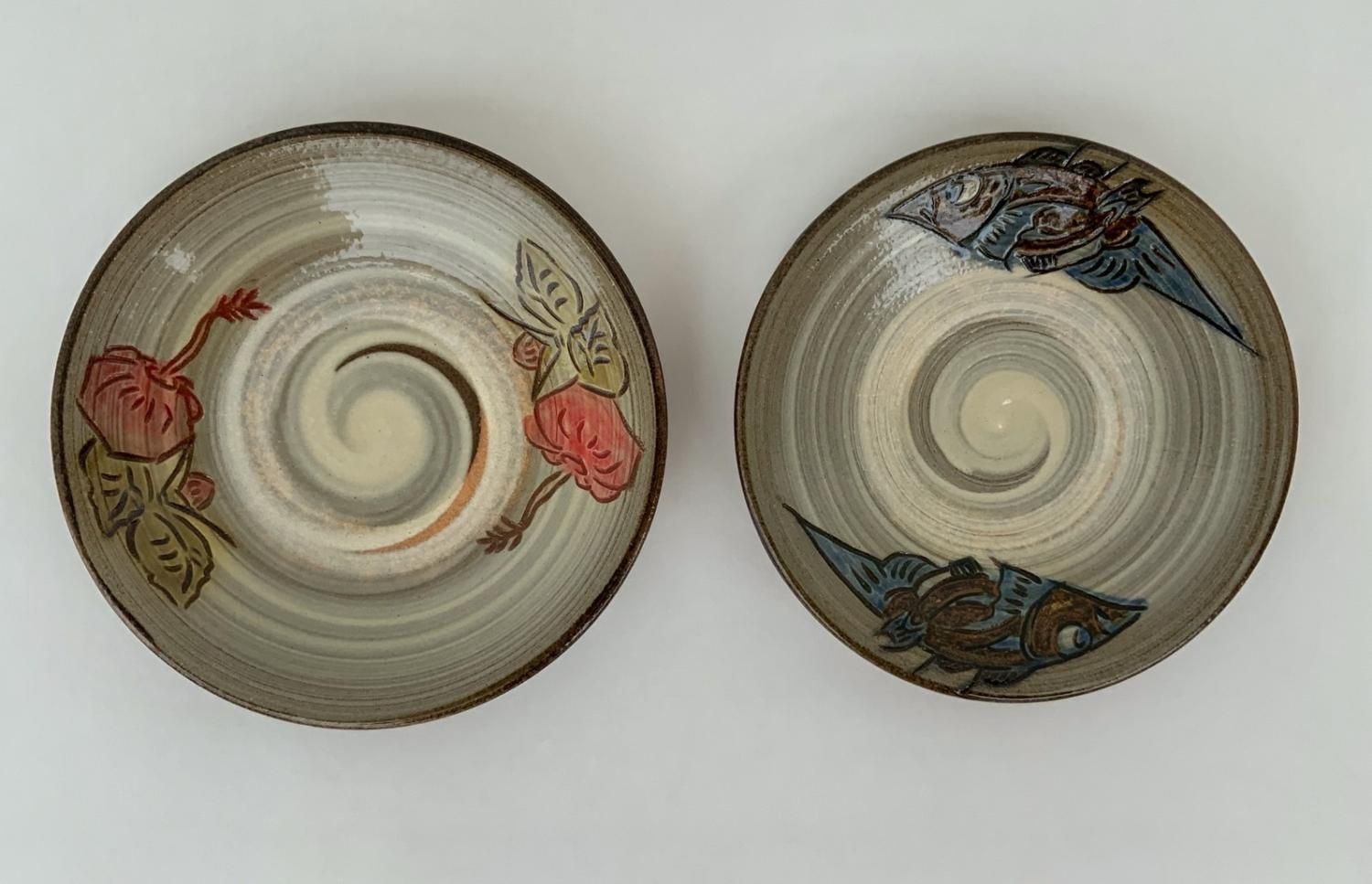 金城陶芸〉5寸絵皿×2枚セット-沖縄やちむん 金城陶芸〉5寸絵皿×2枚セット-沖縄やちむん