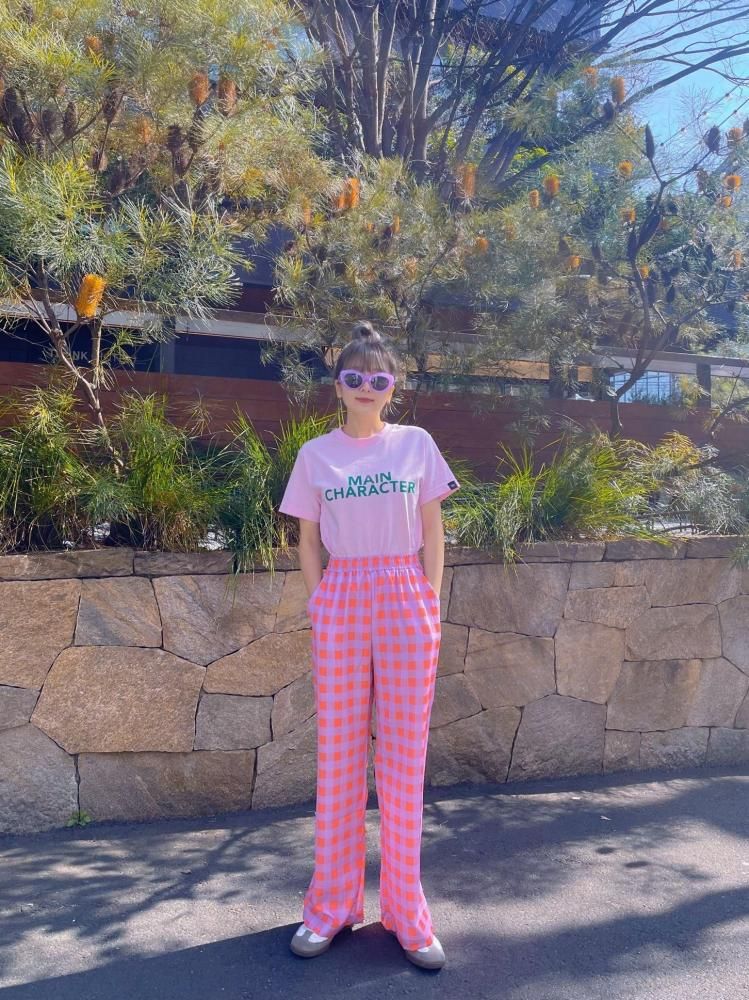 PINK CHECK PANTS