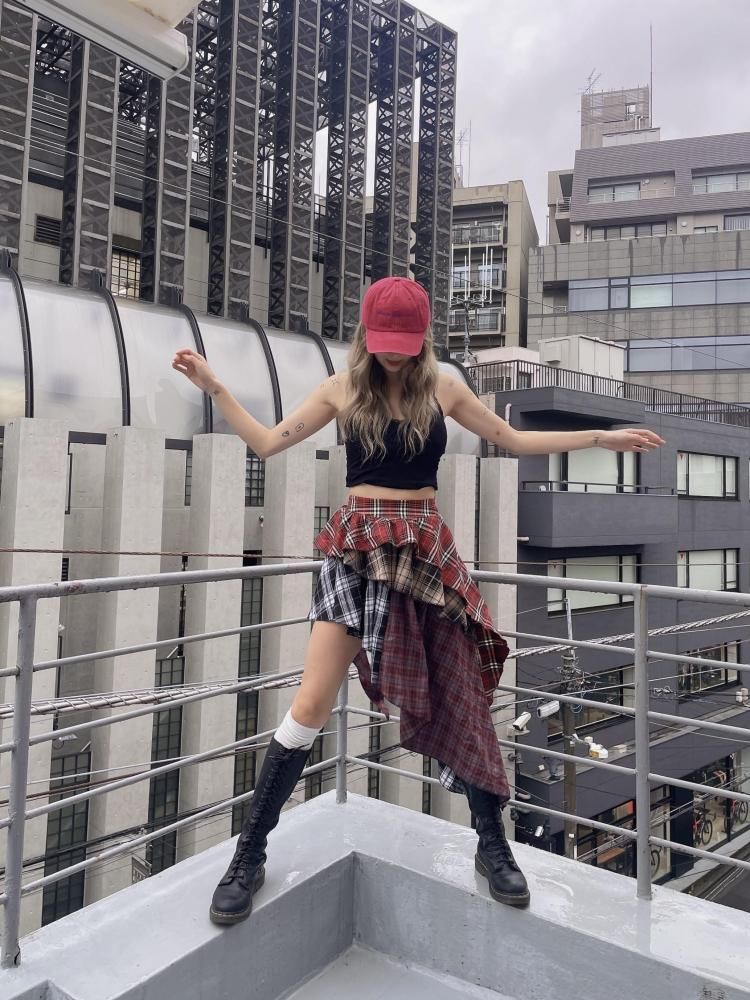 CHECKED SKIRT (RED)