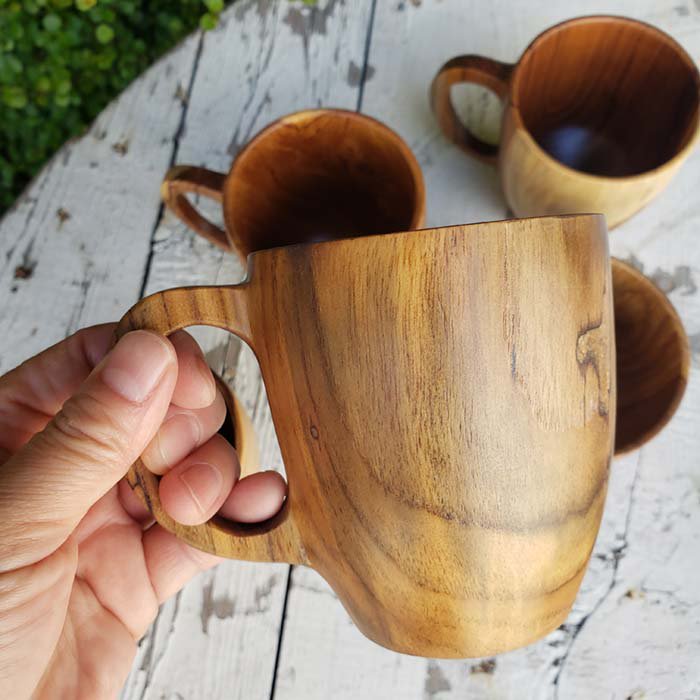 インドネシア・チーク・木製マグカップ サブイメージ