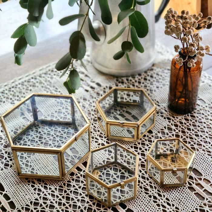 真鍮ガラス・アクセサリーボックス・(SS)・アンティーク加工 真鍮ガラス・アクセサリーボックス・(SS)・アンティーク加工