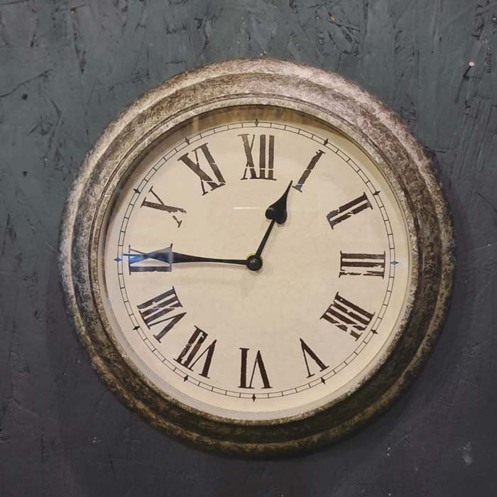 シルバー・ウォールクロック・壁掛け時計・アンティーク風クロック サブイメージ