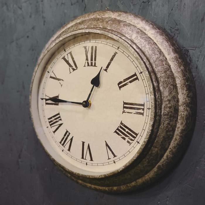 シルバー・ウォールクロック・壁掛け時計・アンティーク風クロック サブイメージ