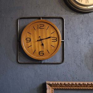木製・インダストリアル風・ウォールクロック・壁掛け時計