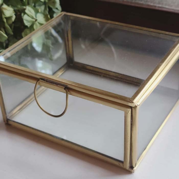 真鍮・ブラス・アクセサリーボックス・スクエア(Ｌ）ガラスケース サブイメージ