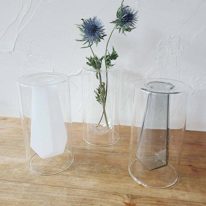 ダブルガラス・フラワーベース・3デザイン・花瓶・花器・クリア・グレー・ホワイト サブイメージ