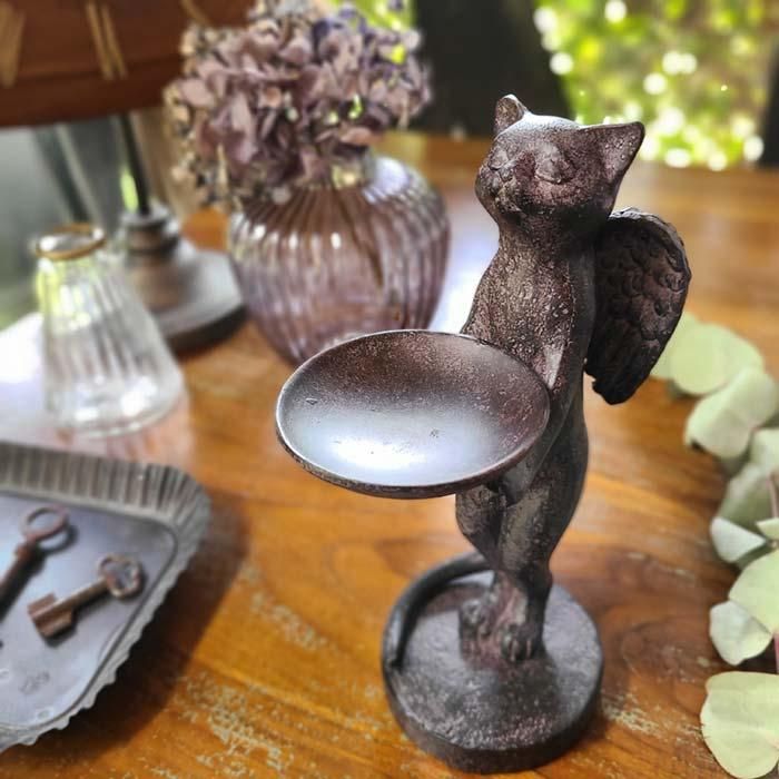 天使の猫・ネコ・オブジェ・猫トレイ | 旅するレトロ雑貨店 monochrome/モノクローム