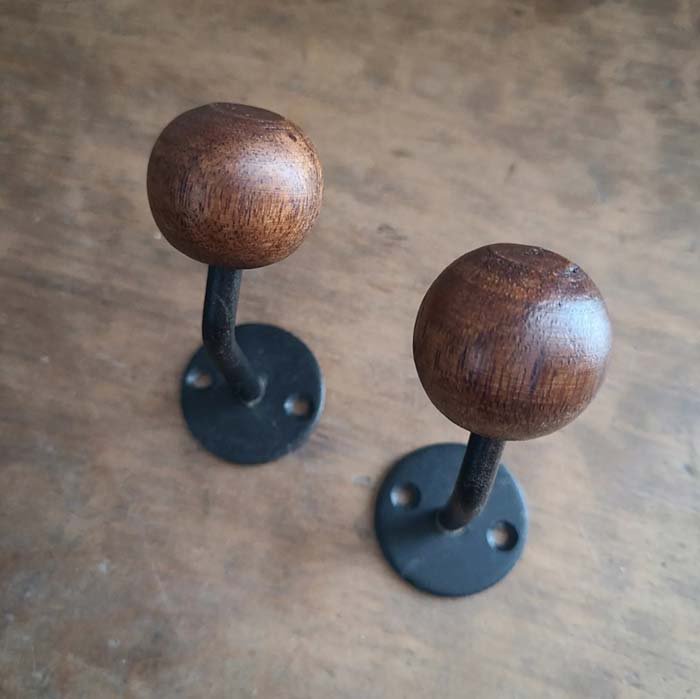 鉄アイアン・天然木マンゴーウッド木製ボールフック サブイメージ