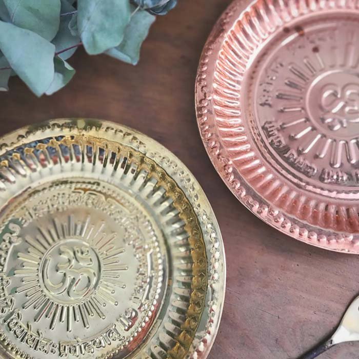 アルミ・ターリー皿・プレート・金と銅 サブイメージ