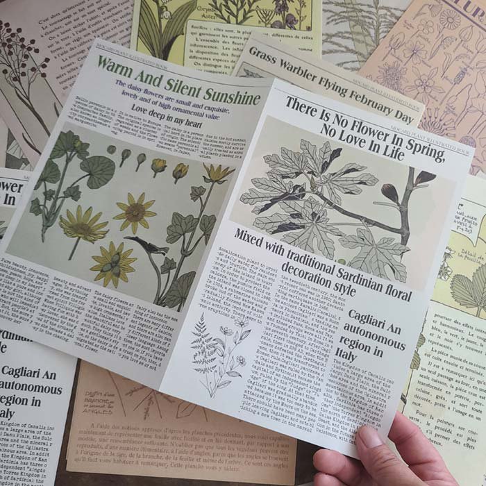 レトロ植物柄デザインペーパー20枚セット サブイメージ