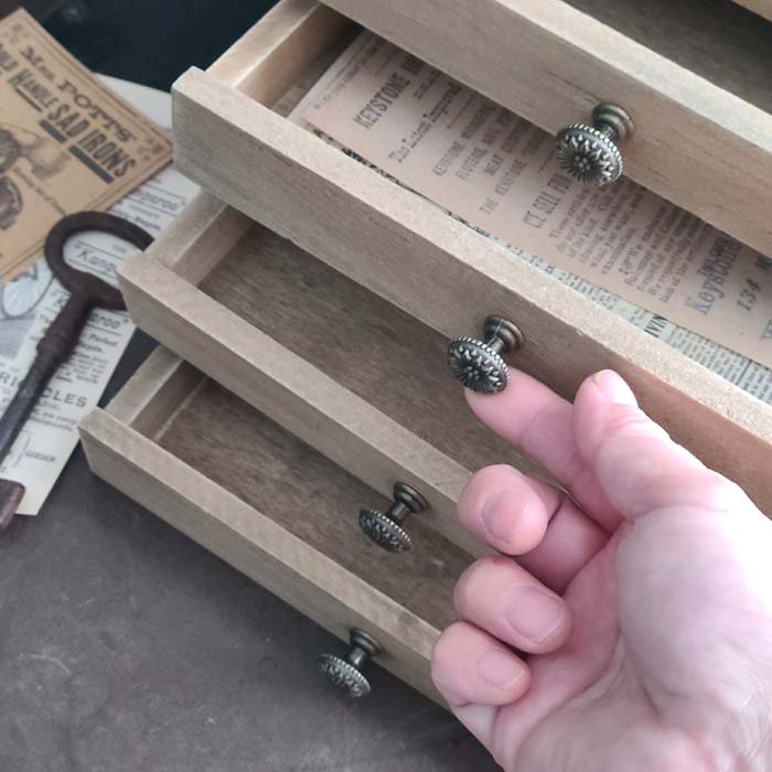 4段レターケース・木製・小引き出し サブイメージ