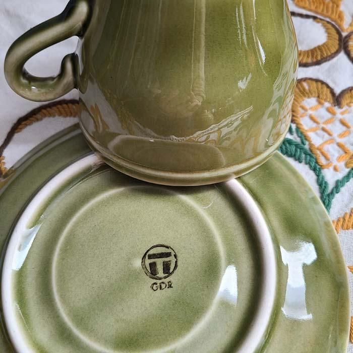 ドイツ蚤の市・古道具・ブロカント・陶器・GDR・グリーンポット