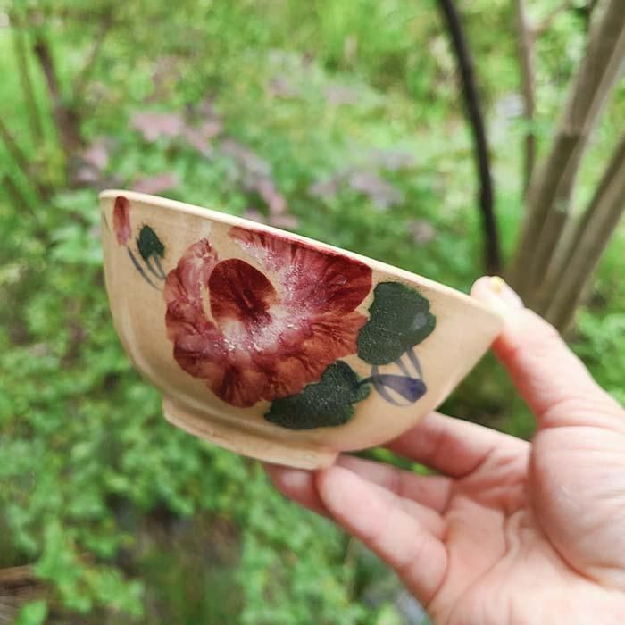 ベトナム・ソンベ焼・陶器・焼き物・花柄・茶碗・ボウル | 旅