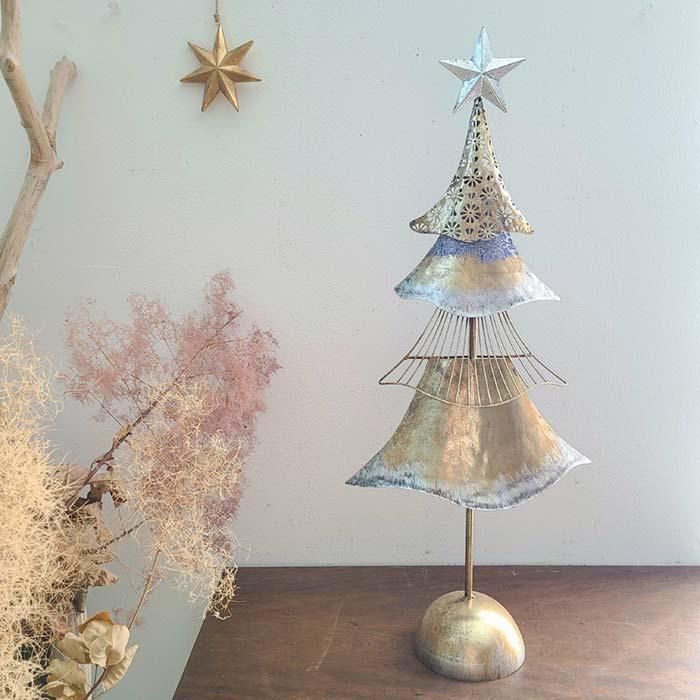 非売品 メタルツリー・クリスマスツリー・大サイズ・シルバーゴールド クリスマス
