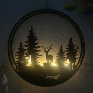 影絵風・森の風景サイレントナイト・LEDライト・壁掛けライト・クリスマス限定品